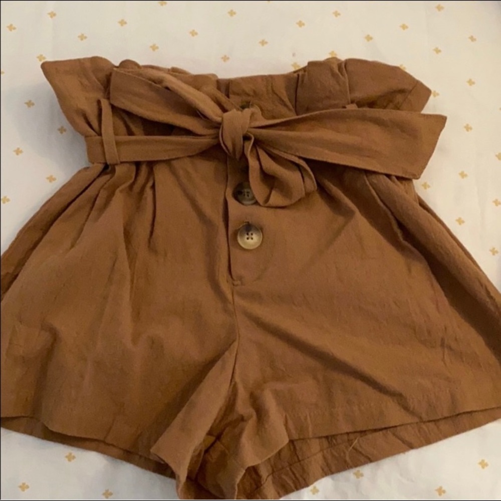 Pacsun high waisted tie paper bag shorts